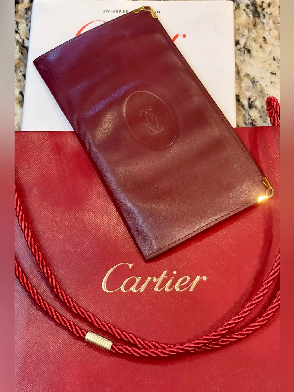 VTG. Cartier Burgundy Leather Men’s Wallet
